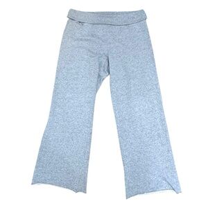 PURE DKNY LIGHT GRAY Y2K FOLD OVER WAIST WIDE LEG SWEATPANTS